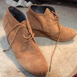 Toms Brown Suede Booties Size 11